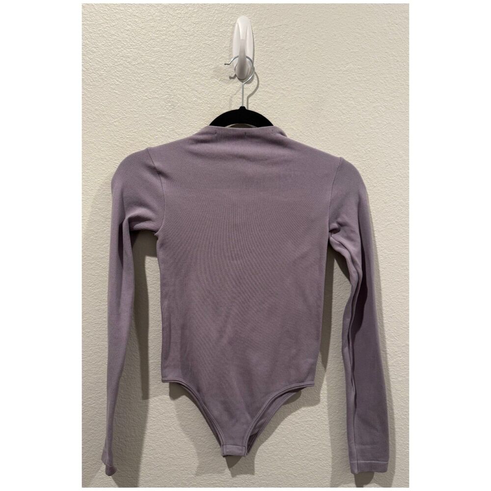 ZARA Open Back Long Sleeve Purple Bodysuit